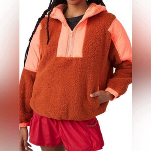 Free People Lead the Pack Half Zip Pullover Fleece Size Small NWOT